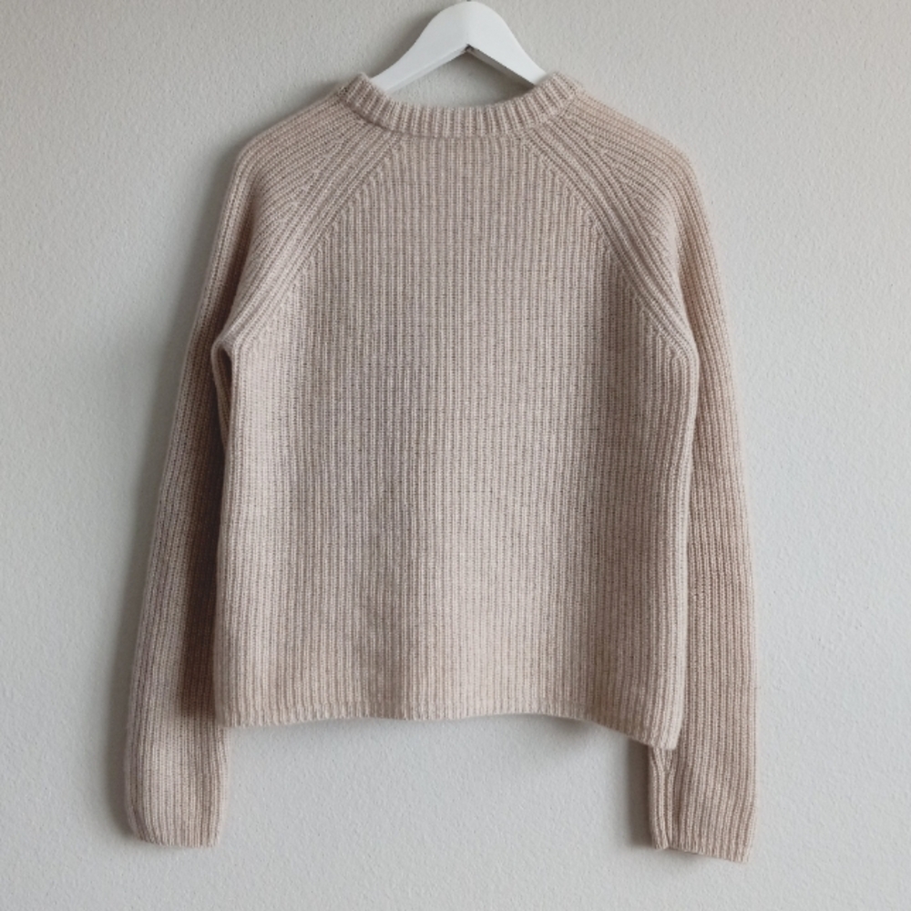 Jenni Kayne Cashmere Fisherman Sweater In Oatmeal M - Picture 6 of 16